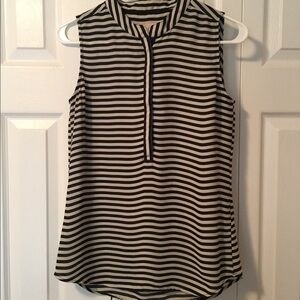 Banana Republic navy & cream  striped sleeveless